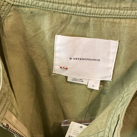 Green Anthropologie Zip-Up Jacket with Belt - Picture 3 of 5